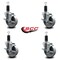 Service Caster 4'' Semi Steel Swivel 1-1/4'' Expanding Stem Caster Set with Brake, 4PK SCC-EX20S414-SSS-TLB-114-4 - alternate 3